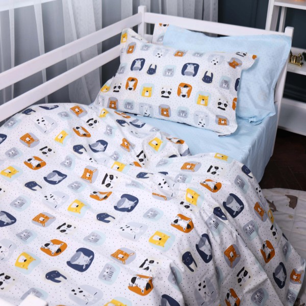 Фото - Комплект постельного белья MirSon Poplin Line Kids 09 Sleeping Animals 220х240 (2200009720475)